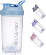 Pubiao Shaker for Protein Sports Drinks Protein Shaker Cup Sports Supplement with Mixer Ball Fitness Milkshake Portable Workout Water Cup 500 ml (Blue) - Image 2