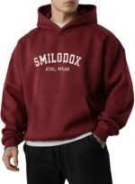SMILODOX Kayson Men's Oversize Hoodie with Front Print, Large Hooded Sweatshirt, Kangaroo Pocket, Soft Fabric, Warm Jumper, Ideal for Street Style, Everyday and Leisure - Image 2