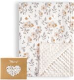 TILLYOU Baby Blanket Cotton 75 x 100 cm Double-Sided Children's Blanket Muslin Blanket Baby Crawling Blanket for Newborns, Yellow Jasmine - Image 2