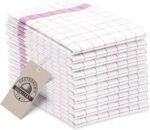 ZOLLNER Set of 10 Tea Towels, Cotton, 50 x 70 cm, Super-Absorbent and Durable Dishcloths, Washable up to 95 °C, Red/White Chequered, Catering Quality, OEKO-TEX®-Certified - Image 2