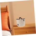 VALICLUD Geflochtener Baumwollseilkorb für Aufbewahrung im Wohnzimmer Schlafzimmer oder Badezimmer Rechteckiger Organizer aus Baumwolle mit Griffen für Kleinigkeiten und Haushaltsgegenständ - Image 4