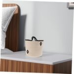 VALICLUD Geflochtener Baumwollseilkorb für Aufbewahrung im Wohnzimmer Schlafzimmer oder Badezimmer Rechteckiger Organizer aus Baumwolle mit Griffen für Kleinigkeiten und Haushaltsgegenständ - Image 5
