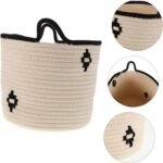 VALICLUD Geflochtener Baumwollseilkorb für Aufbewahrung im Wohnzimmer Schlafzimmer oder Badezimmer Rechteckiger Organizer aus Baumwolle mit Griffen für Kleinigkeiten und Haushaltsgegenständ - Image 8