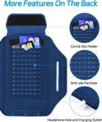 Razobws Sports Armband Mobile Phone Holder Jogging, Mobile Phone Case Jogging with Headphone Pocket, Mobile Phone Armband Jogging Accessories for iPhone 16 Pro Max/Galaxy S25 Ultra (Blue) - Image 7