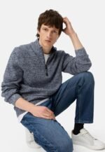 camel active Men's Knitted Troyer with Mottled Structure - Image 5