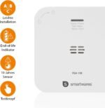 Smartwares Co-Detector - 85dB - Sensor 10 Years - App Notifications - Test Button & Mute Button - FGA-13800, Battery Operated, White - Image 4