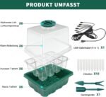 Indoor Greenhouse Propagator Box, 6 Pieces Mini Greenhouse Propagation Set with Raised Lid, Seedling Starter with Plant Lights with Full Spectrum, Trays Greenhouse Propagation Tray for Plants - Image 6