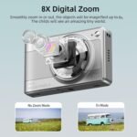 Digital Camera 1080P FHD Compact Camera 56MP Camera Simple Vlogging Camera with 32G TF Card 2 Batteries Portable Digital Camera for Children Teenagers Students Seniors Beginners (Orange White) - Image 5