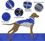 PUMYPOREITY Dog Coat, Warm, Waterproof Winter Jumper, Winter Suit, Snowsuit, for Beagles, Blue, L - Image 5