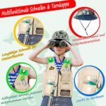 Outdoor Research Set & Bug Catcher Kit with Children's Vest, Binoculars, Magnifying Glass, Butterfly Net, Hat and Backpack, Adventurer Set Gifts for 3-10 Years Boy Toy - Image 5
