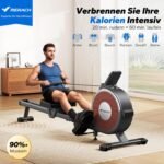 MERACH Rowing Machine for Home, 16 Resistance Levels, Quiet Magnetic Rowing Machine, Connected via App, Improved Double Rails for More Stability, Easy Assembly - Image 3