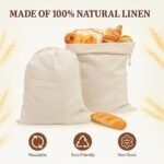 Pack of 4 Linen Bread Bags, 30 x 40 cm, Linen Bag for Bread, Bread Bag, Bread Bag with Drawstring, Reusable Bread Bag Storage, Linen Bag for Bread Storage, Bread Bag - Image 4