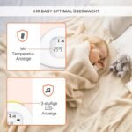 Gigaset Baby 100 Audio - Audio Baby Monitor with DECT Technology - Safe Two-Way Communication - 300 m Range - Feeding Timer - Temperature Sensor - Night Light, Warm Grey [German Version] - Image 5