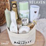 Gift Basket Women with Aromatic Care Shower Bath Gift Set Wellness Small Time Out in Cotton Basket as Gift Girlfriend Relaxation Gift Women Birthday Gift Woman - Image 5