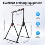 Foldable Power Tower Dip Station, Height Adjustable, 175-230 cm, Triangular Pull Up Station, 200 kg, Freestanding Multifunctional Fitness Training Device for Home - Image 5