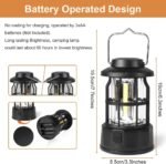 Flintronic Pack of 2 LED Camping Lamps, Portable, IPX4 Waterproof Camping Light, Battery Operated Camping Lamp, Dimmable COB Brightness & 3 Light Modes, for Outdoor, Night Fishing, Garden, Emergency - Image 3