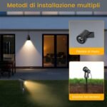 LED Gartenbeleuchtung mit Strom,32M/105FT 10er-1 Set,2000LM 2Wx10 Gartenstrahler 27V COB IP65 Wasserdichter Strahler Warmweiß mit Erdspieß für Außen Garten Yard - Image 5