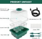 Indoor Greenhouse Propagator Box, 2 Pieces Mini Greenhouse Propagation Set with Raised Lid, Seedling Starter with Plant Lights with Full Spectrum, Trays Greenhouse Propagation Tray for Plants - Image 6