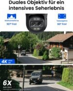 Reolink 4K 8MP PTZ PoE Outdoor Surveillance Camera with Dual Lens, 6X Hybrid Zoom, 355°/90° Swivel, Car Tracking, Colour Night Vision, Person/Vehicle/Animal Detection, 2-Way Audio, TrackMix PoE Grey - Image 3