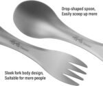 TITO Titanium Spoon with High Strength and Ultralight Titanium Spork with Spoon and Fork 2-IN-1 for Outdoor Camping and Hiking. Welcome for Customizable Logo - Image 4
