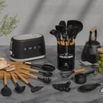 Silicone Kitchen Utensil Set, 24-Piece Cooking Cutlery Set, Kitchen Utensils, Kitchen Set with Utensil Holder, Non-Stick Heat Resistant Cooking Cutlery Set, Healthy and Dishwasher Safe - Black - Image 6