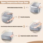 Pack of 2 Space-Saving Compressing Organiser, Storage Bag for Duvets, Extra Large Foldable Self-Compressing Organiser with Viewing Window for Moving, Travel (Grey, XL+XL) - Image 8
