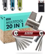 AARON Tool 20 in 1 Multitool - Bicycle Multifunctional Tool Made of Stainless Steel/Aluminium - Foldable Mini Bicycle Tool with Many Functions - Practical Bike Tool in Red - Image 2