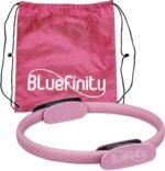 Bluefinity Pilates Ring with Exercises, Double Handle, Padded, Resistance Ring, Yoga, Fibreglass Ring, Diameter 37 cm, Black - Image 2
