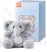 Dreamegg Cuddly Toy Baby with Removable Sound Module, Sleep Aid Babies with 21 Sounds and Recording Function, Music Box Baby with Timer, Gift Baby for Girls and Boys, Machine Washable, Elephant - Image 2