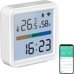 Luminea Home Control WiFi Thermometer: WiFi Temperature and Humidity Sensor, Data Logger for 12 Months (Thermometer Elesion, WiFi Alexa, Humidifier) - Image 2