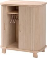 howa Grace 2670 Wooden Doll's Wardrobe for Dolls with Sliding Door, Clothes Rail, Shelf and 3 Hangers - Image 2